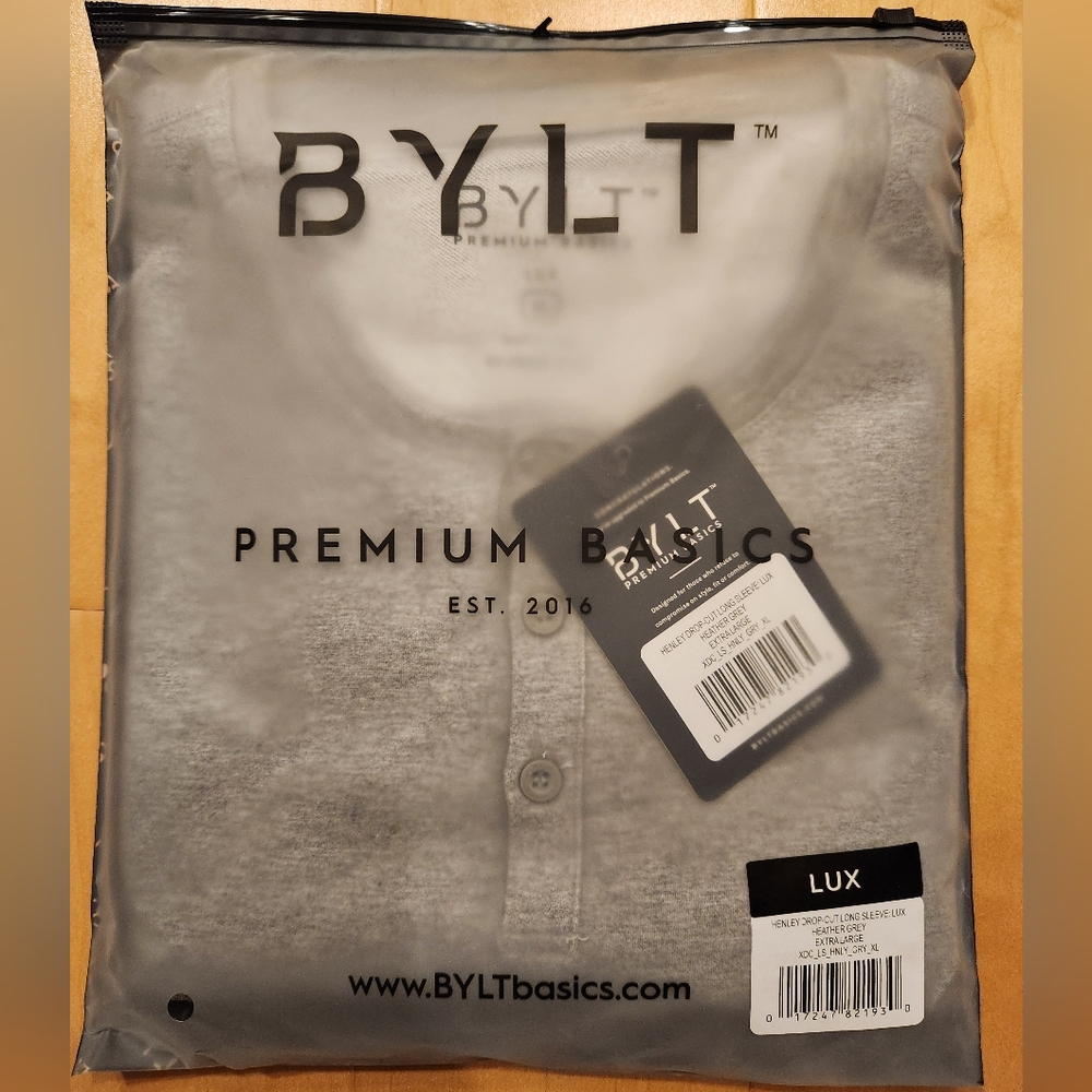 BYLT Long Sleeve Grey Henley (size - XL)